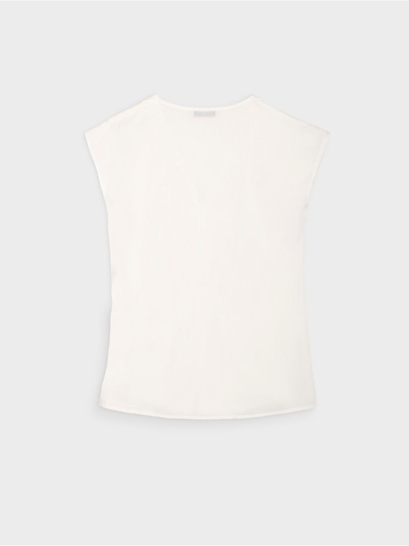 Blusa Unicolor Cuello V para Mujer 38237