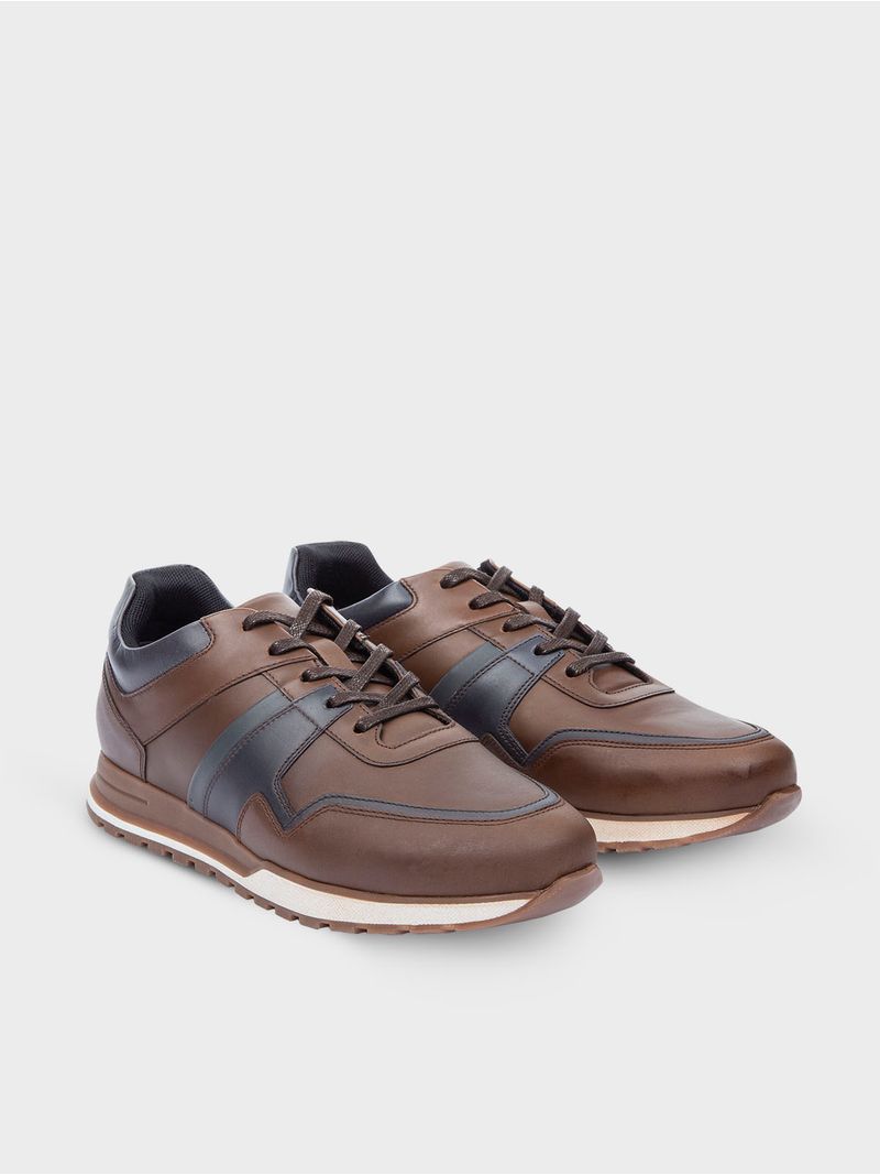 Compra Aquí Tenis de Cuero con Contraste para Hombre