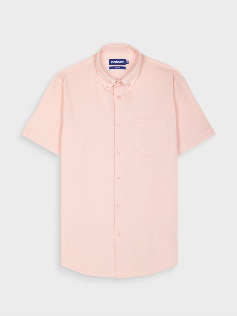 Camisa Unicolor Manga Corta para Hombre 12842