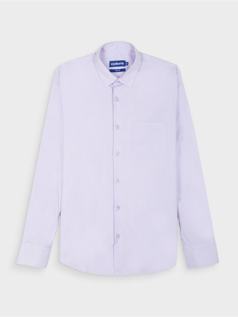 Camisa Casual de Unicolor para Hombre 13632