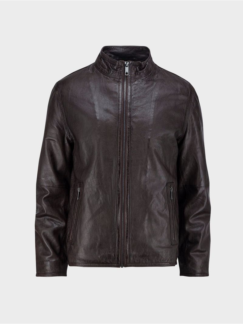 Chaqueta de Cuero Cuello Alto 32402
