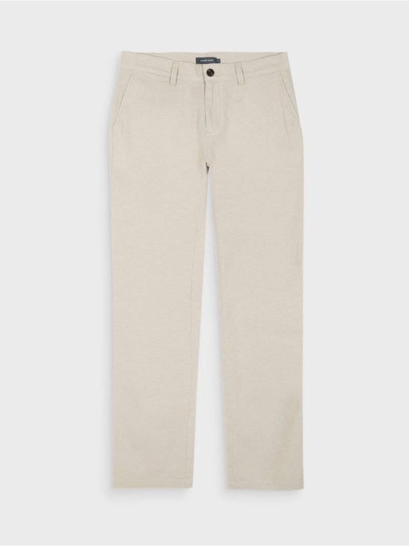 Pantalón Regular Fit de Lino y Algodón 43325
