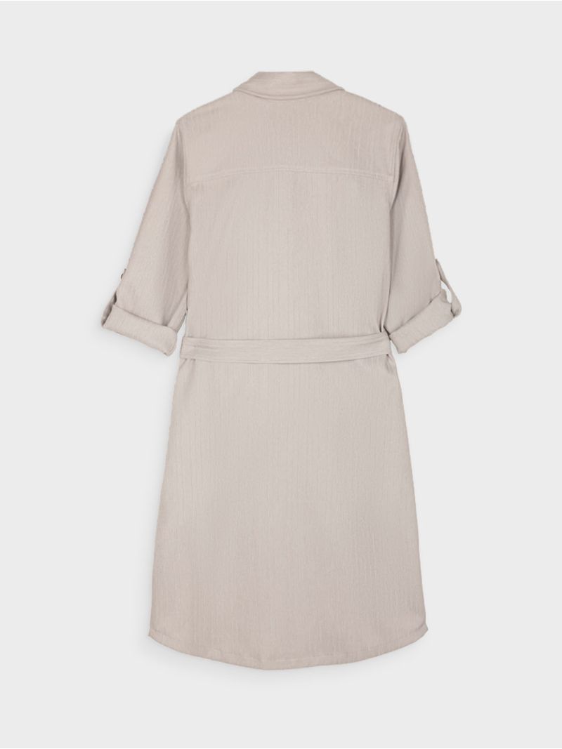 Vestido Corto con Cinturón Y Abotonadura en El Frente para Mujer 38209