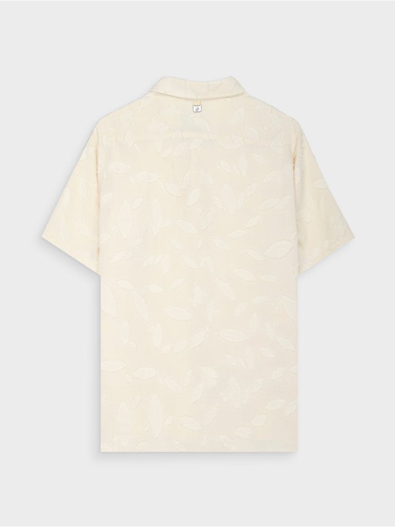 Camisa Textura Elegante Poliéster Hombre 03658