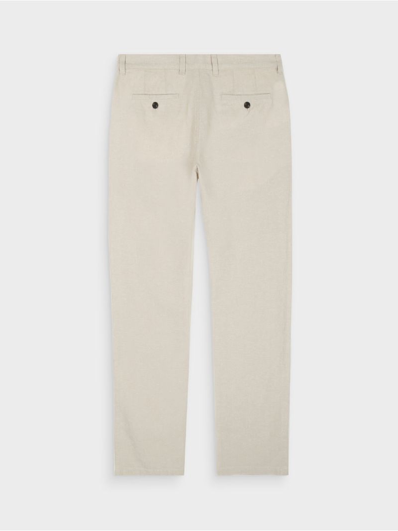 Pantalón Regular Fit de Lino y Algodón 43325