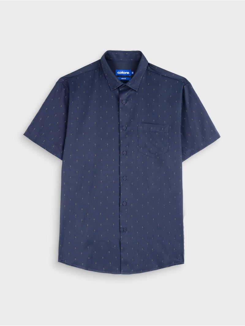 Camisa Casual Estampada Manga Corta para Hombre 12777