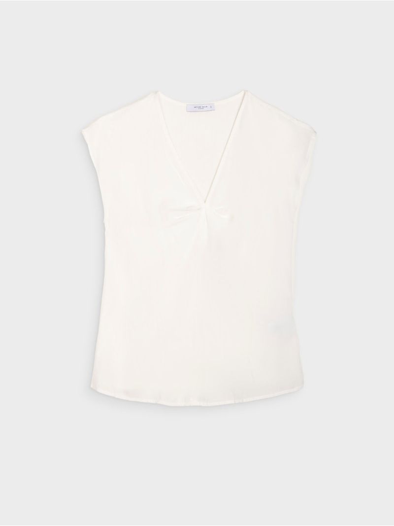 Blusa Unicolor Cuello V para Mujer 38237