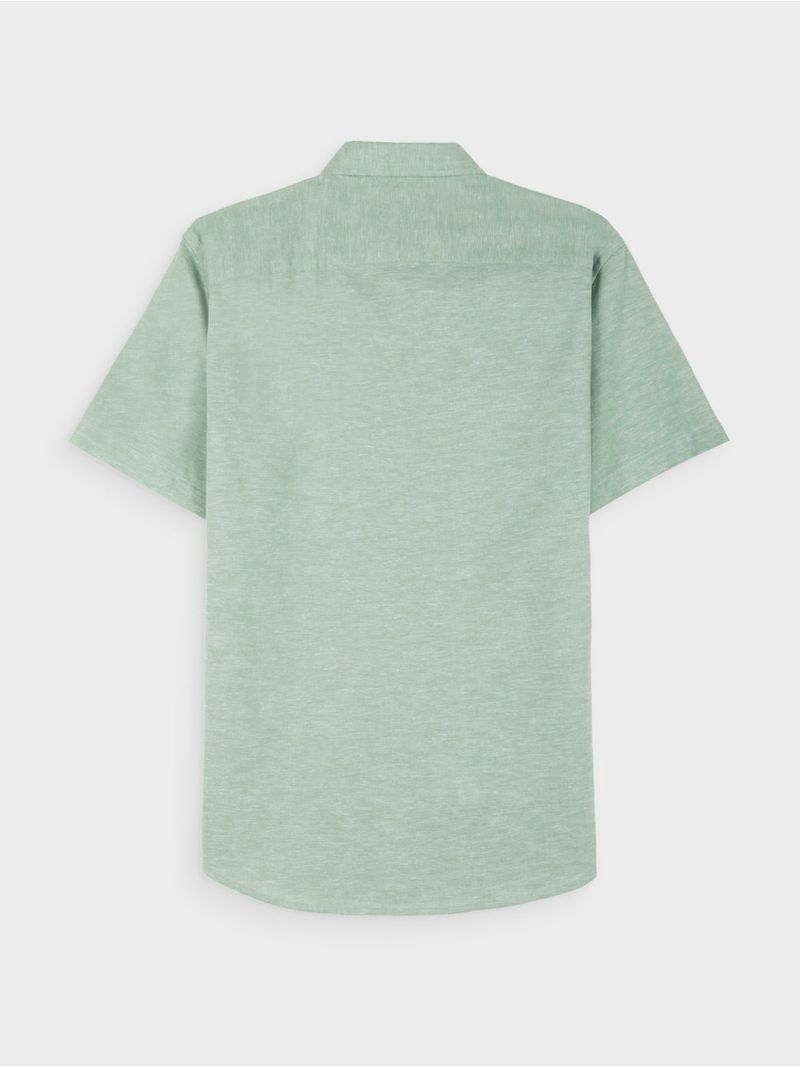 Camisa Lino Manga Corta para Hombre 45418