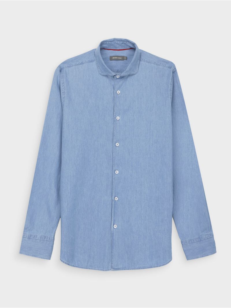 Camisa en Jean Semi Slim para Hombre 46321