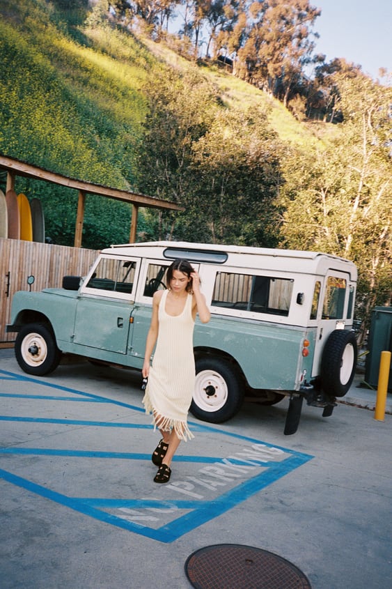 FRINGED MIDI DRESS