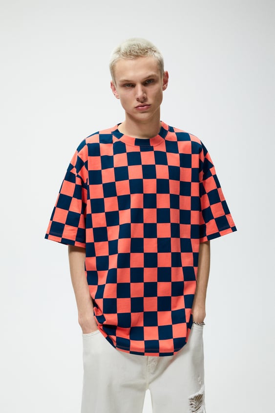 CHECKERED PRINT T-SHIRT