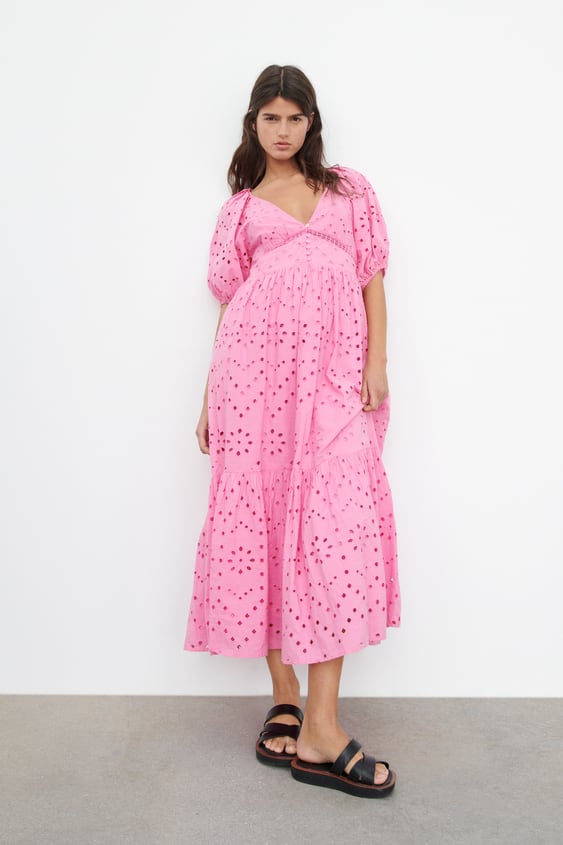 OPENWORK EMBROIDERED DRESS
