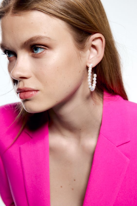 PEARL HOOP EARRINGS