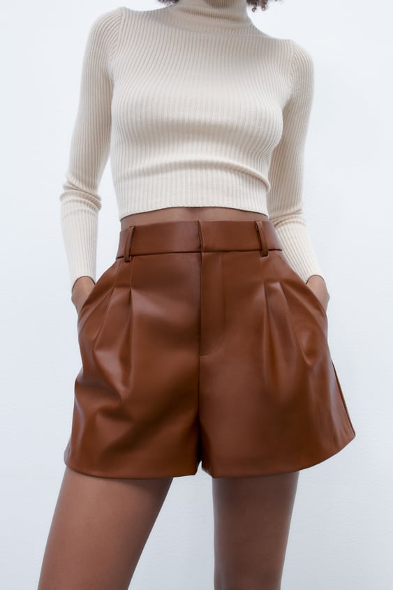 FAUX LEATHER SHORTS
