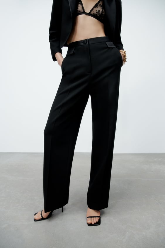 COMBINATION SATIN EFFECT PANTS