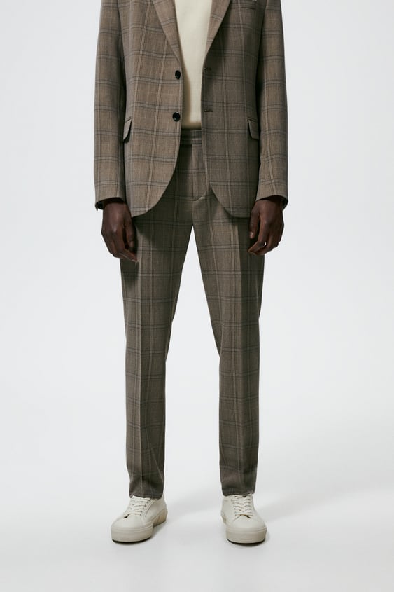 PLAID SUIT PANTS