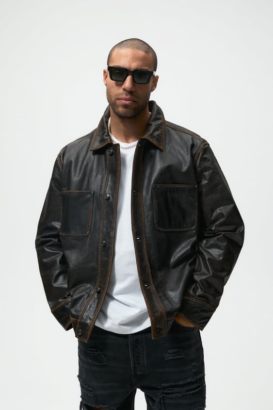 POCKET LEATHER JACKET