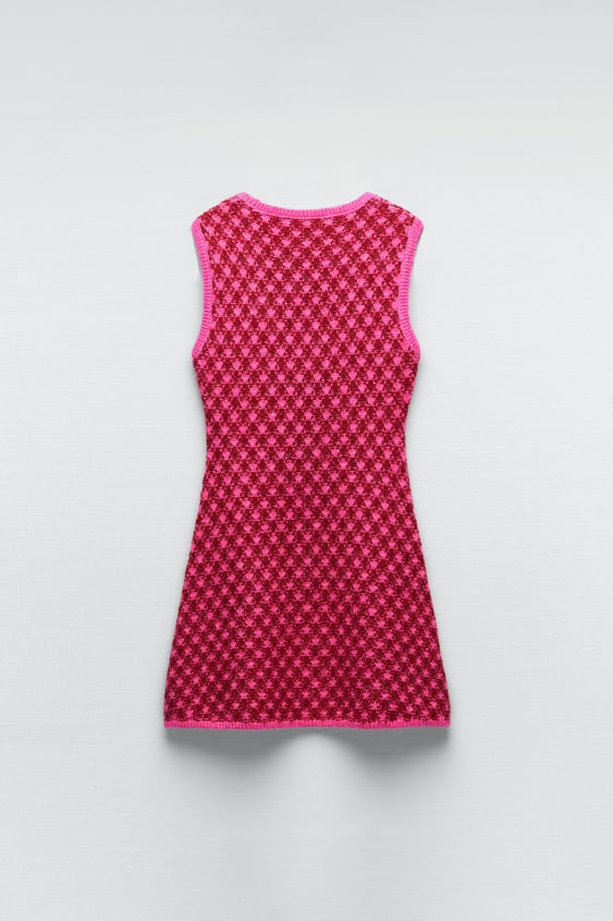 PLAID KNIT DRESS