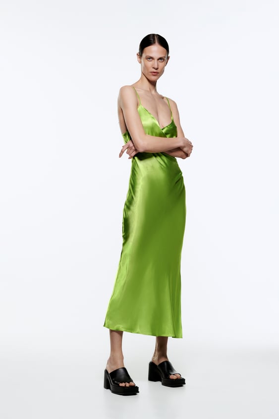 DRAPED LINGERIE-STYLE DRESS
