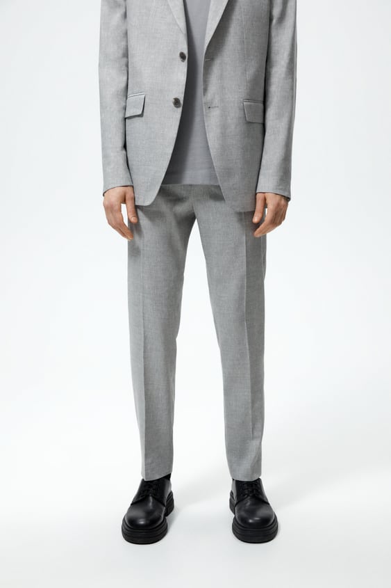 LINEN BLEND SUIT PANTS