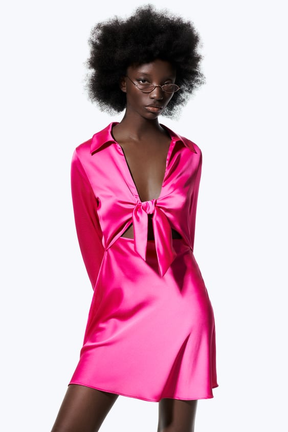 SATIN EFFECT MINI DRESS