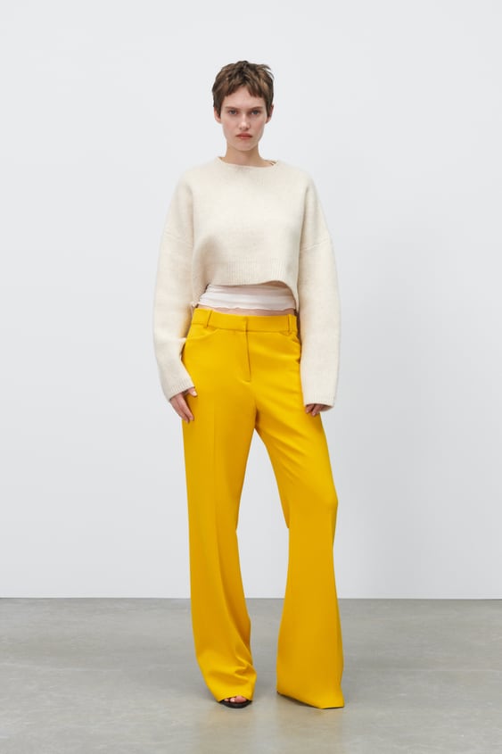 TEXTURED FLARED PANTS