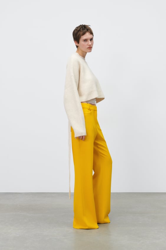 TEXTURED FLARED PANTS