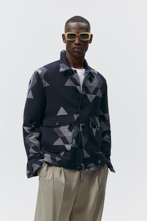 GEOMETRIC JACQUARD JACKET