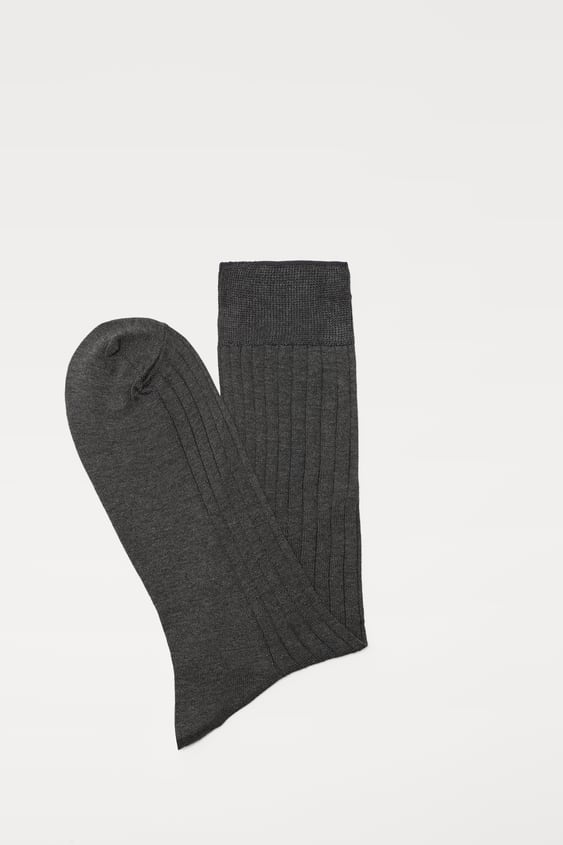 MERCERIZED RIBBED SOCKS