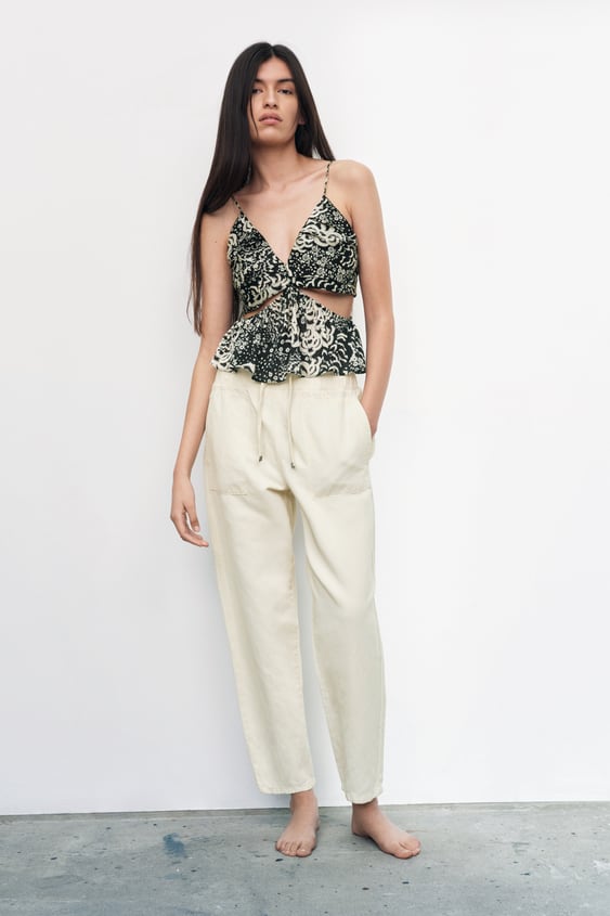 LINEN BLEND JOGGING PANTS