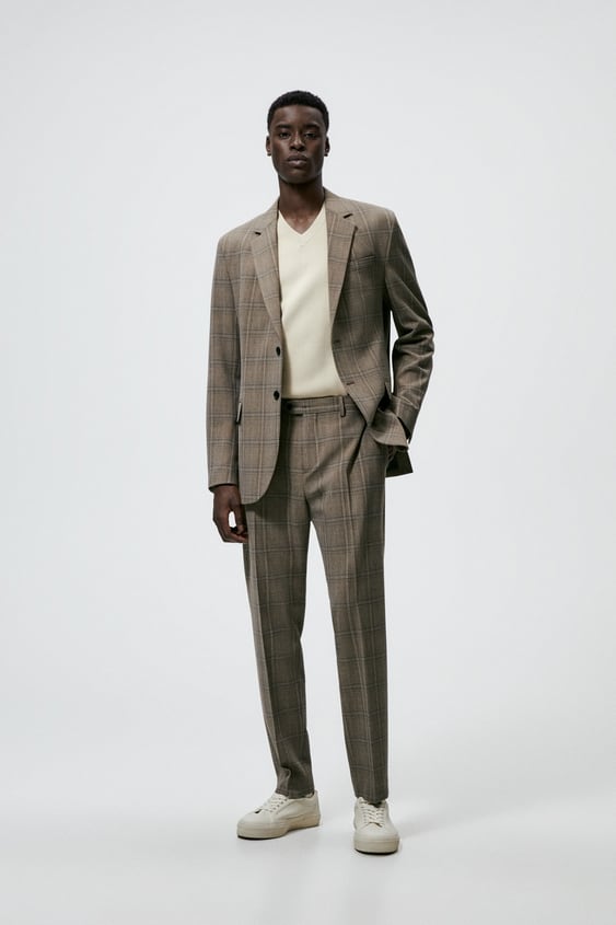PLAID SUIT PANTS