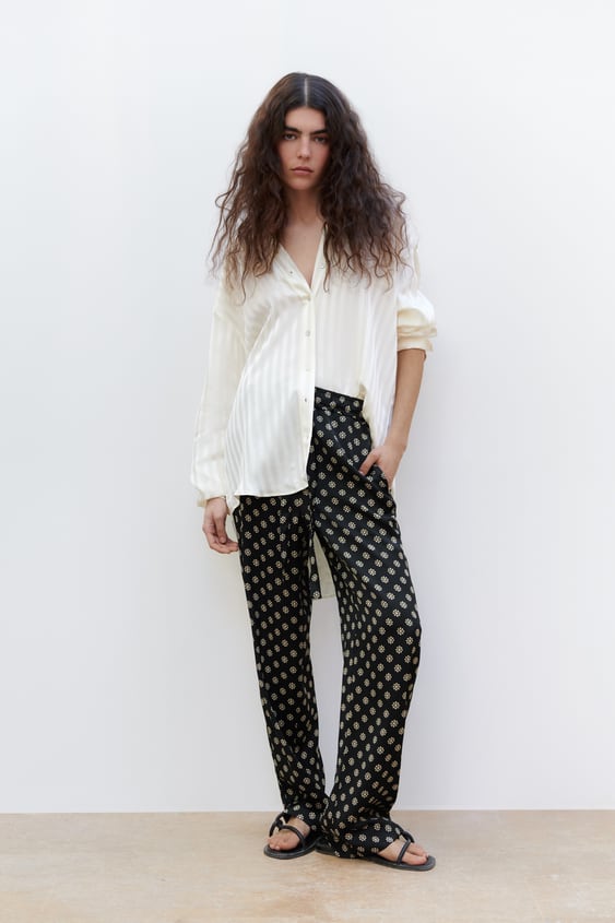 PRINTED PAJAMA-STYLE PANTS