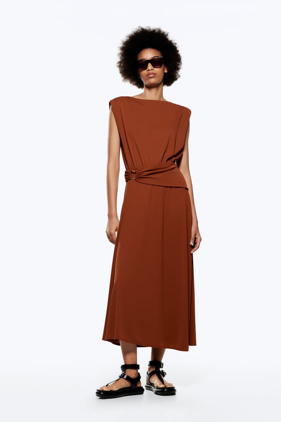 BELTED MIDI DRESS