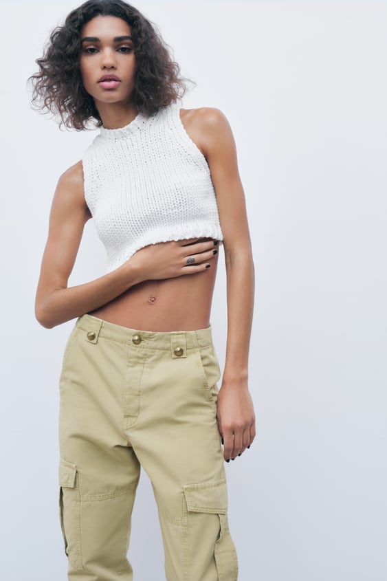 GOLD BUTTON CARGO PANTS