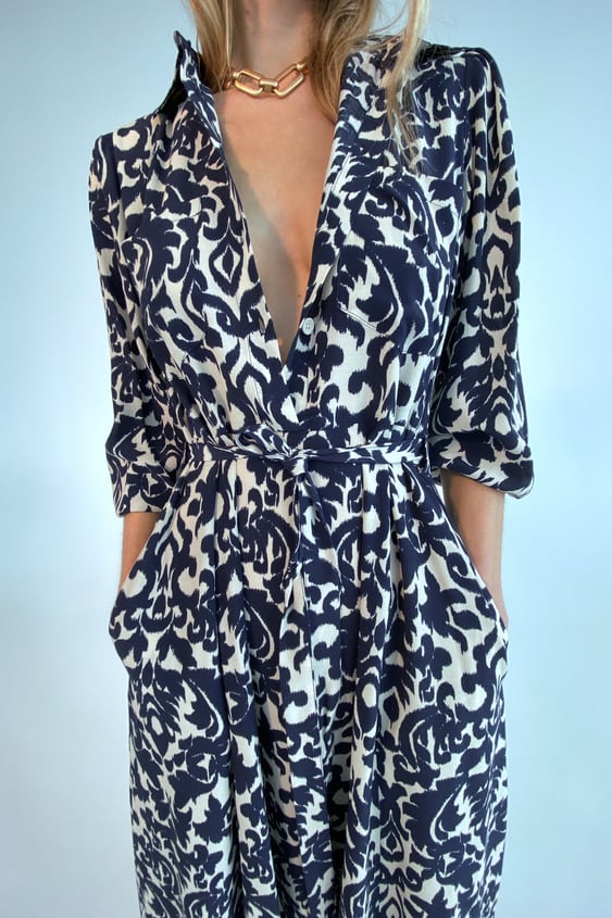 PRINTED MIDI DRESS