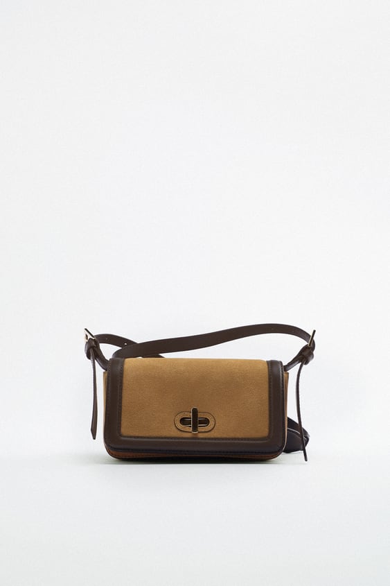 SPLIT LEATHER CROSSBODY BAG