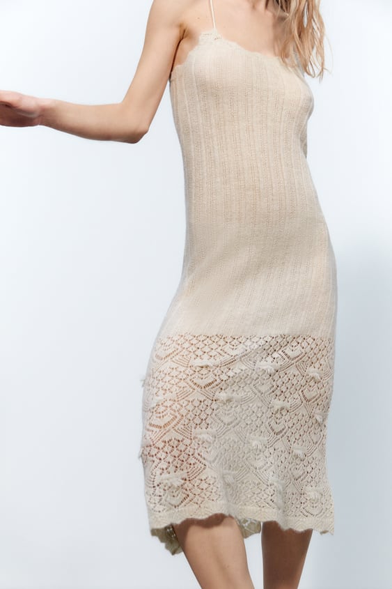 POINTELLE KNIT DRESS
