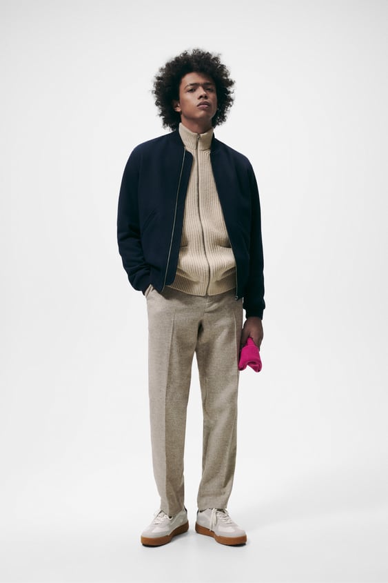 TEXTURED BOMBER JACKET