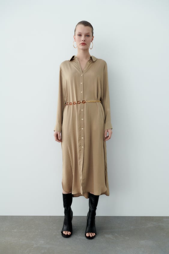 BELTED OVERSIZED DRESS