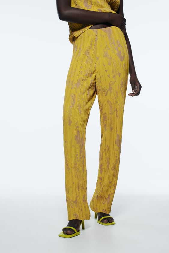 SLIT JACQUARD PANTS