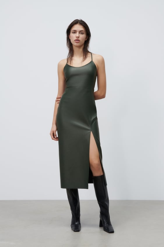 FAUX LEATHER SHEATH DRESS