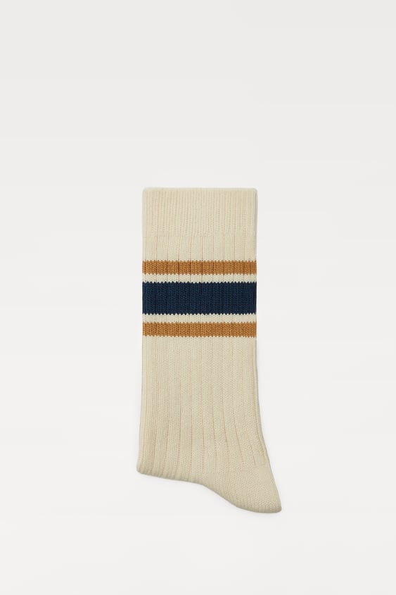 STRIPED RIBBED SOCKS