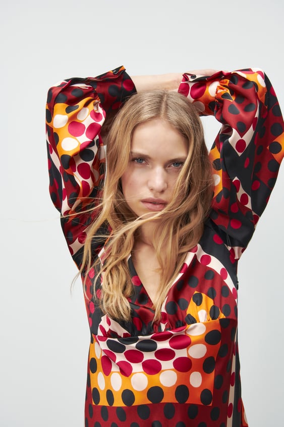 PRINTED MIDI DRESS