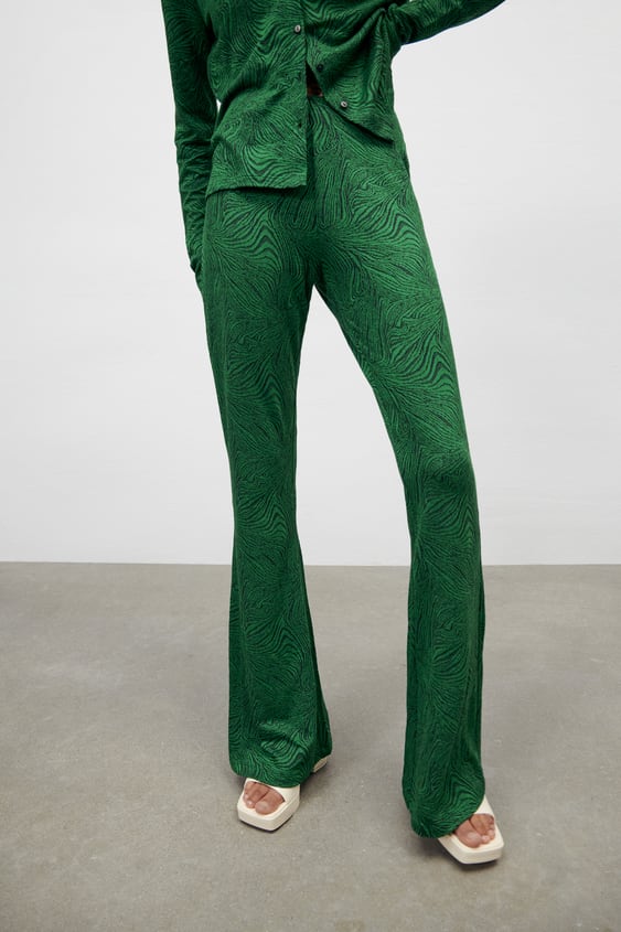 FLARED JACQUARD PANTS