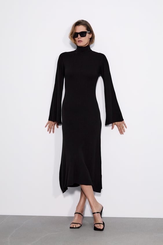 KNIT MOCK NECK DRESS