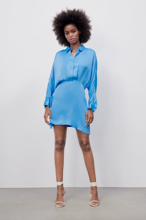 SATIN EFFECT MINI DRESS