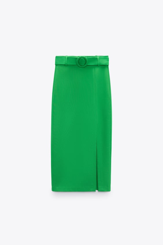 BELTED PENCIL SKIRT