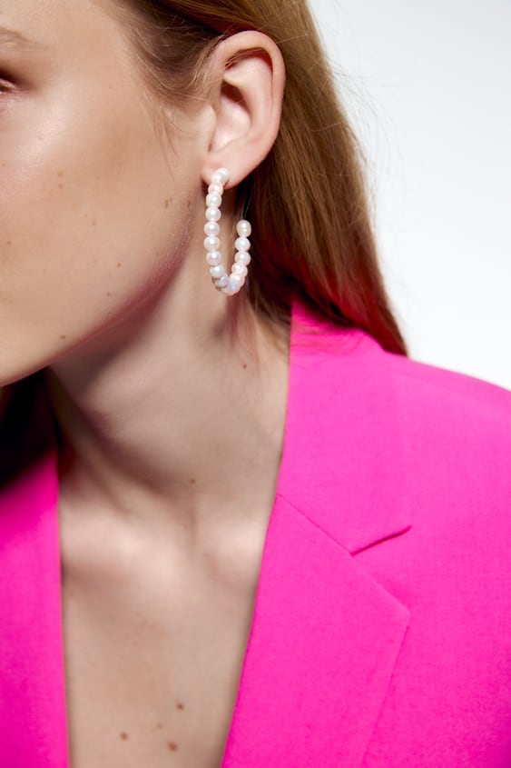 PEARL HOOP EARRINGS