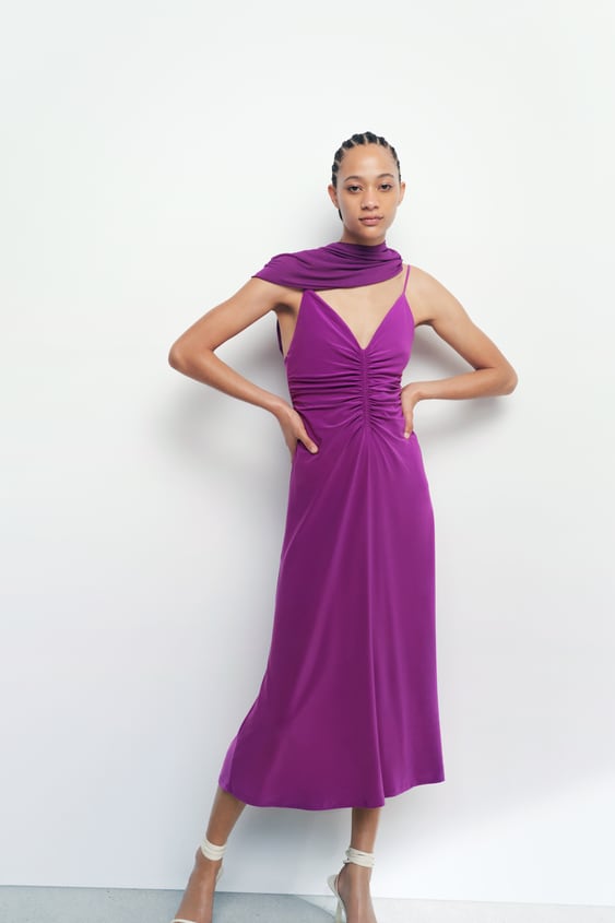 DRESS WITH RUCHING