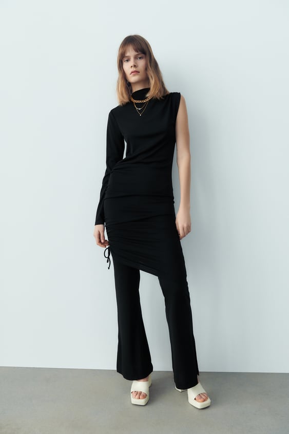 ASYMMETRICAL DRESS WITH RUCHING